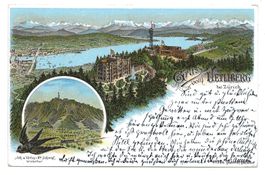 Gruss vom Uetliberg (ZH) Schlumpf-Litho Nr. 386 - 1898 !