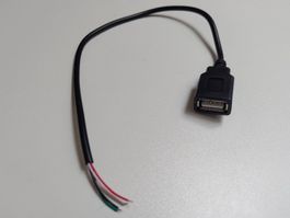 USB Buchse / 4 Drähte / 0.3 m Kabel