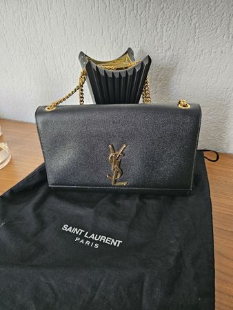 Saint Laurent Paris Leder Umhängetasche – Schwarz