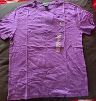 NEU Ralph Lauren Lila Baumwollhemd mit kurzen Ärmeln Gr. M