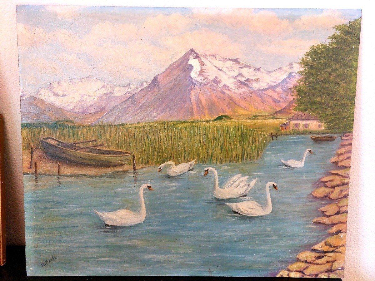 Dipinti: Vintage Öl Gemaelde Schweizer Landschaft 56x46cm – Usato da Horgen venduto da zur_jq85 5