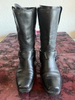 Bottes biker / cow-boy El Pancho en cuir noir. Gr. 37-38