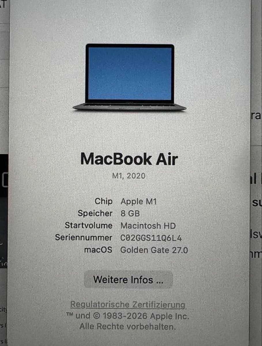Apple Notebooks: Macbook Air M1 (2020) – Gebraucht aus Adligenswil von B_l_nnn_ 3