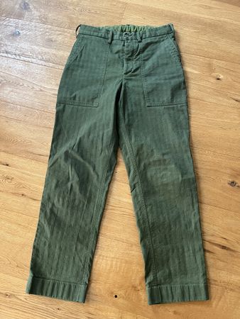 PELIKAMO Trousers - Army Green Cotton, Size 48/40 - New!