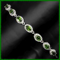 ♛ Chrome Diopside Armband 925 Silber