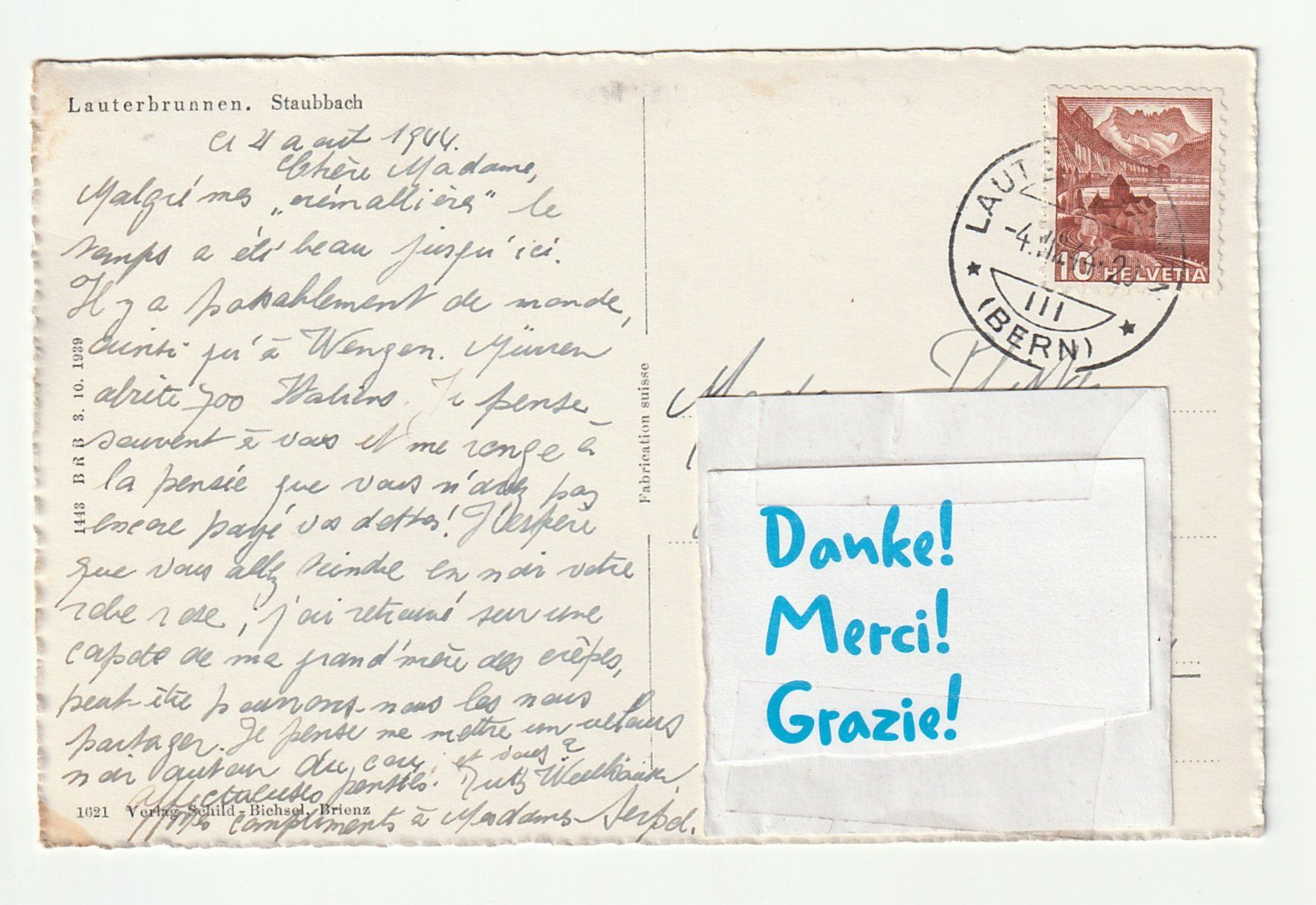 Cartoline postali: 1944, Lauterbrunnen, Staubbachfall, Bern – Usato da St. Gallen venduto da Ricardo_Deals 1