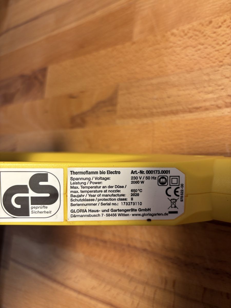Tutte le macchine: Gloria Thermoflamm bio Electro Unkrautbrenner / -vernichtet – Usato da Egolzwil venduto da schmid_m 2