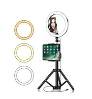 XXL LED Ringlicht 10" mit Dreibein-Stativ, Tablet- & GoPro-H