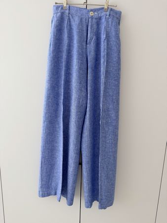 ZARA Leinen Hose blau Grösse S neuwertig