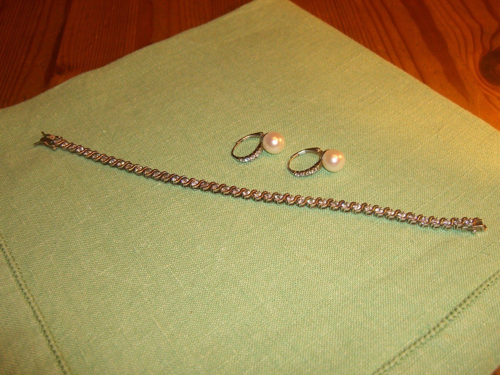 Bracciali & Braccialetti: funkelndes Armband+Ohrringe,925er Silber – Usato da Winterthur venduto da Gaia 7