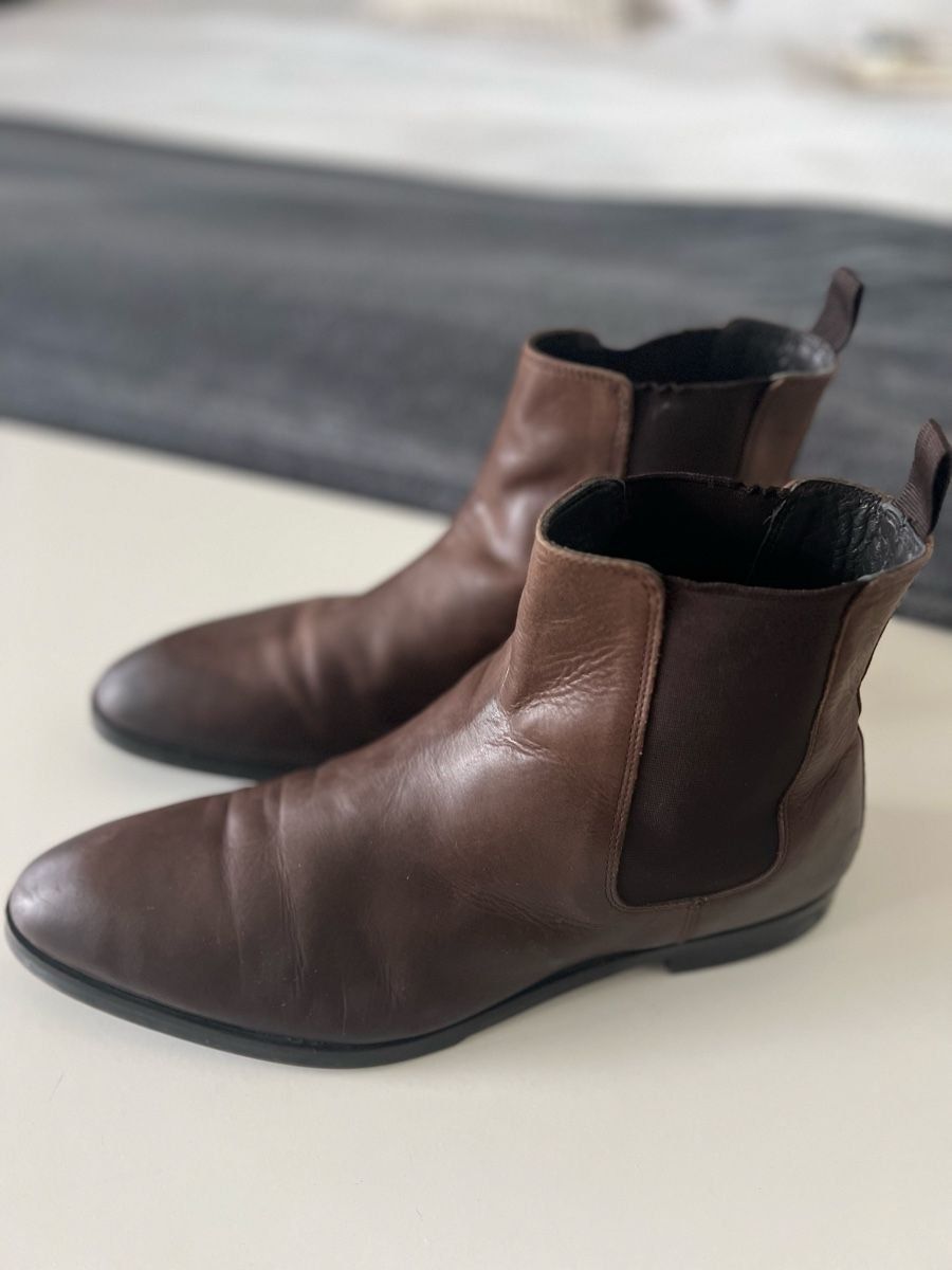 Scarpe da uomo: Zign Brown Leather Ankle Boots - 45 – Usato da Bern venduto da Piedritas 1