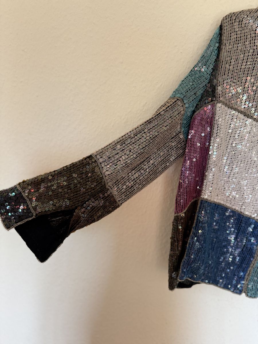 Giacche: Vintage Frank Usher London 100% Silk Multicolor Sequin Patch – Nuovo (secondo la descrizione) da Versoix venduto da pen_6hgs 4
