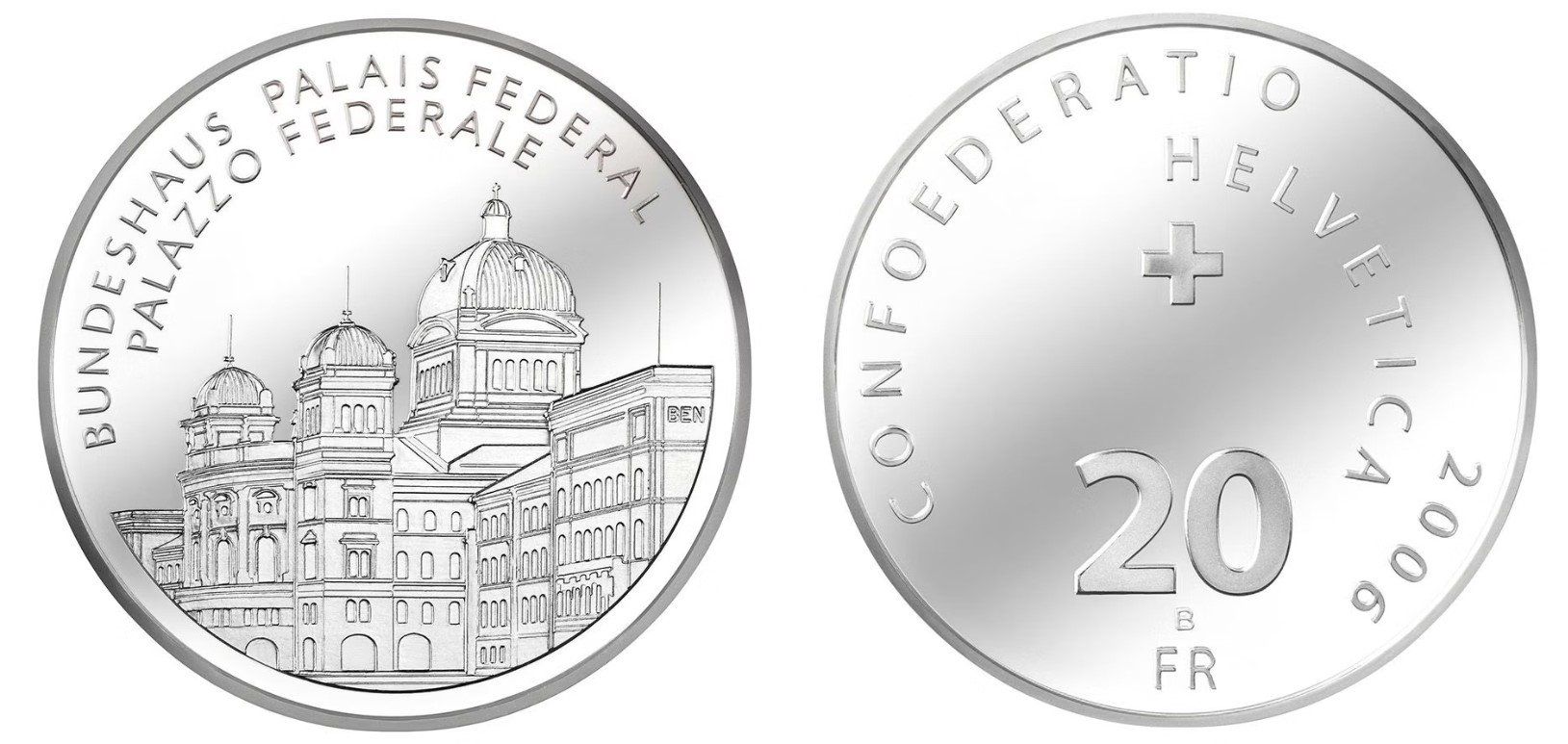 Tutti le monete: 2006. 20 FR. Bundeshaus. – Nuovo (secondo la descrizione) da Solothurn venduto da Numis_4500