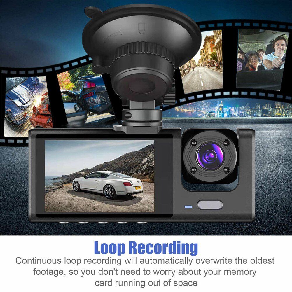 Action Cam: Auto Dashcam-Camcorder Kamera-Dvr-Recorder 3-Objektiv – Neu und originalverpackt aus Genève von Top-Trend 6