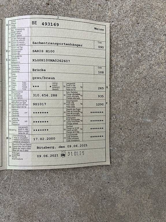 Rimorchi: Anhänger 1200 Kg – Usato da Wangenried venduto da SFTB 3