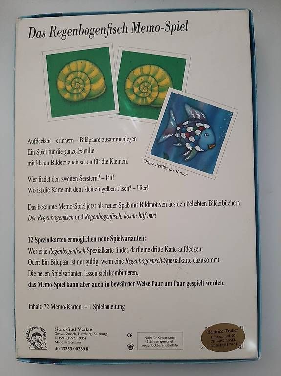 Giochi: Memory-Spiel "REGENBOGENFISCH" mit 72 Kärtchen, ab 3 Jahren – Usato da Basel venduto da Renato_hirzi 4