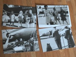 4 Ansichtskarten Swissair Zeitgeschichte