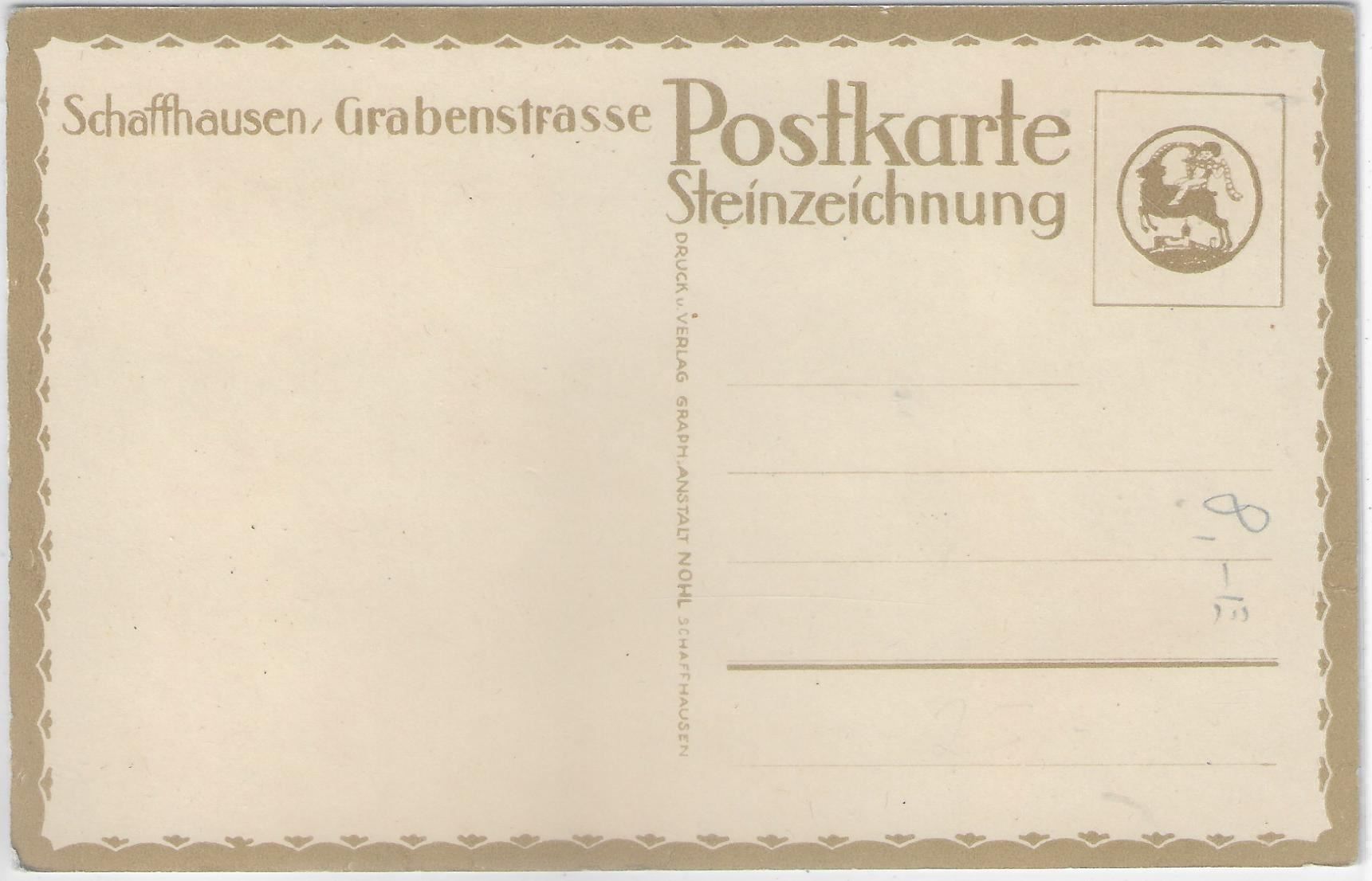 Cartoline postali: Schaffhausen - Grabenstrasse - Litho – Usato da Ettingen venduto da Kartenplanet 1