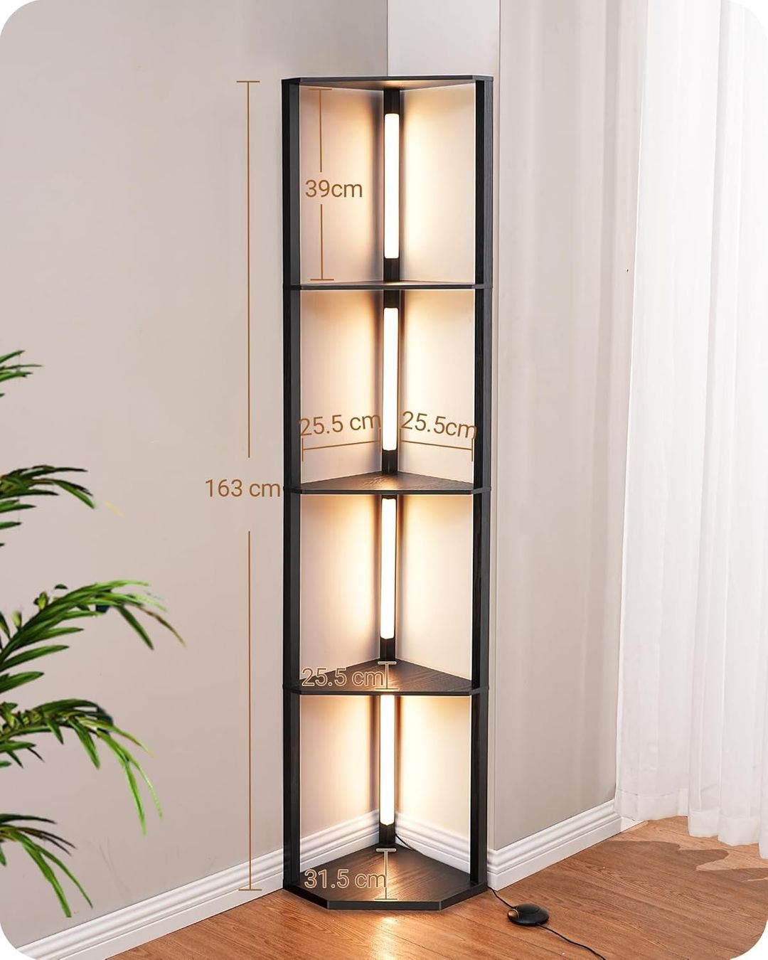 Lampade: Stehlampe mit 4 Holz-Regalen – Nuovo e nell'imballaggio originale da Gränichen venduto da omniadeals 4