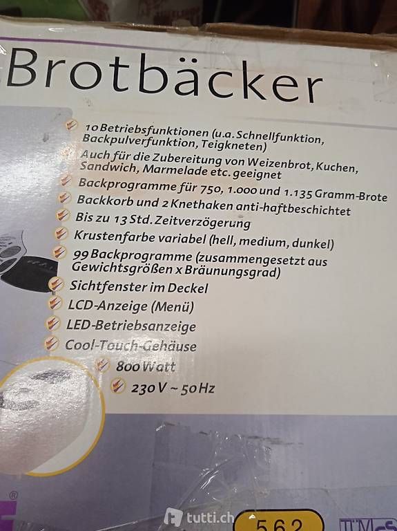 Elettrodomestici da cucina: Fit Brotbackautomat 99 Programme Sichtfenster – Usato da Basel venduto da Petergunn 2