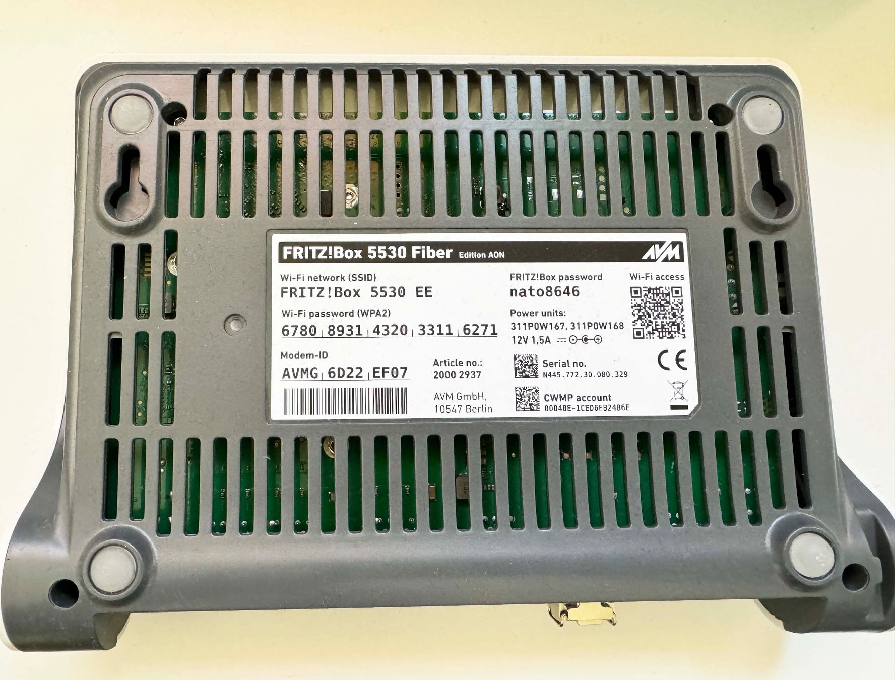 Fritz Modems & Router: Fritz!Box 5530 Fiber, Wi-Fi 6 – Neu und originalverpackt aus Biel/Bienne von  4