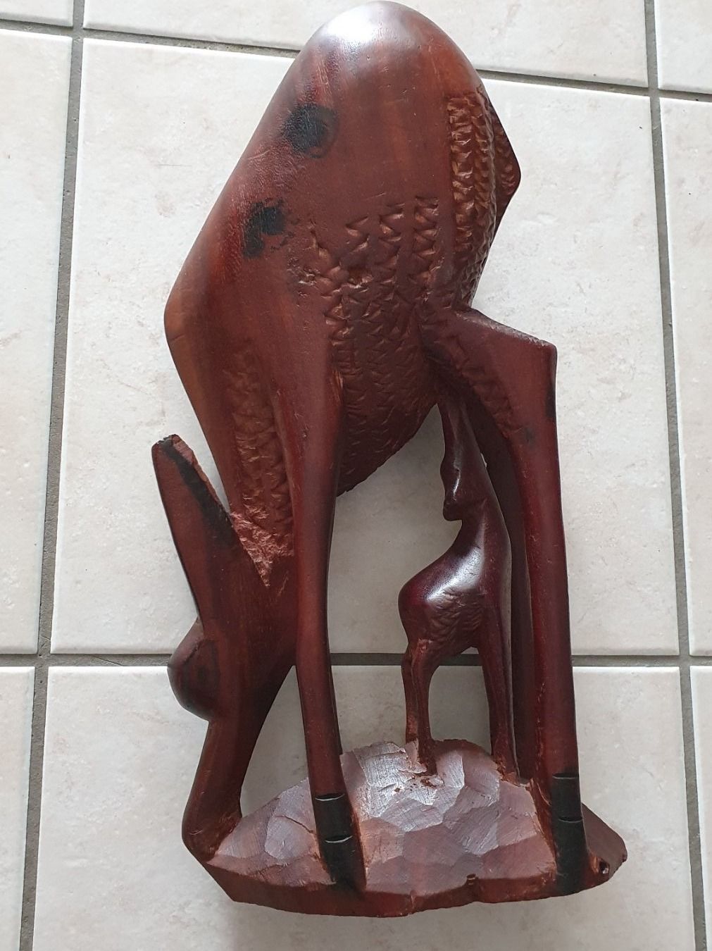 Statuette: Handgeschnitzt Deko Rehmutter mit Jung aus Massive Holz – Usato da Winterthur venduto da Ywan1 1