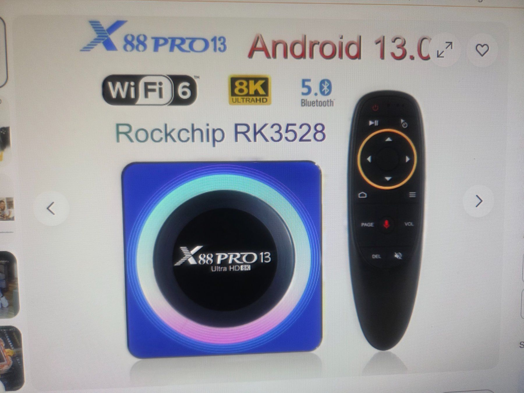 Lettore multimediale & Streamer: X88 PRO 13 Android 13 Smart TV Box RK3528 Quad Core – Usato da Siebnen venduto da WilderWesten12 2