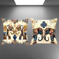 🌸🐘 Boho Kissenbezüge – Elefant & Blütenzauber 🌸🐘
