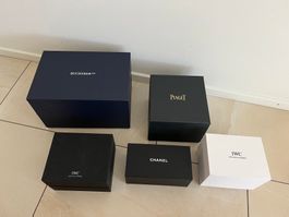 Luxus-Boxen – Bucherer, IWC, Piaget & Chanel (Deko / Ersatz)