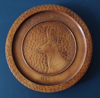 Motiv Gams Jagdschiessen Trophäe / Teller  Entlebuch 1963