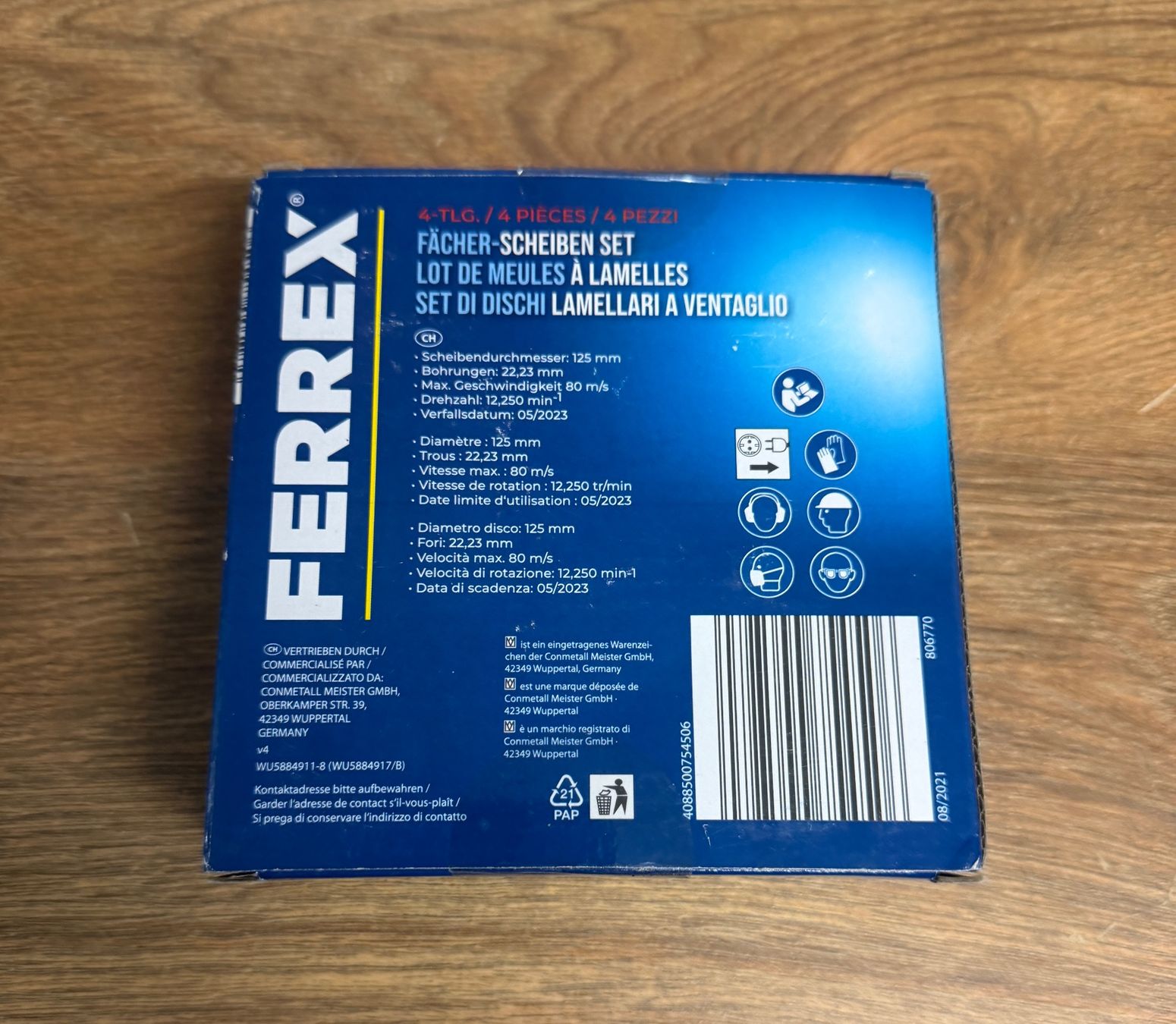 Ferrex Tutti gli attrezzi: FERREX Fächer-Scheiben Set, 4-teilig, neu, Ø 125 mm – Nuovo (secondo la descrizione) da Nussbaumen AG venduto da olitech5415 1