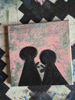 Leinwandbild abstrakt schwarz rosa (neu)