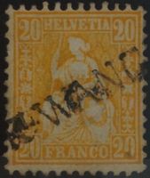 CH - Sitz. Helvetia - Zst. Nr. 32 - Stabstempel Oberwangen