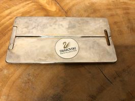 swarovski Kofferanhänger  9*5cm suitcase tag versilbert