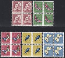 163-167** Viererblockserie 1956, Katalog SBK 26 Fr. 40.00