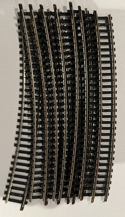 Lot De 6 Rails Courbes 1/4 HO Hornby Référence R381 (7620) - Très Bon état Occasion