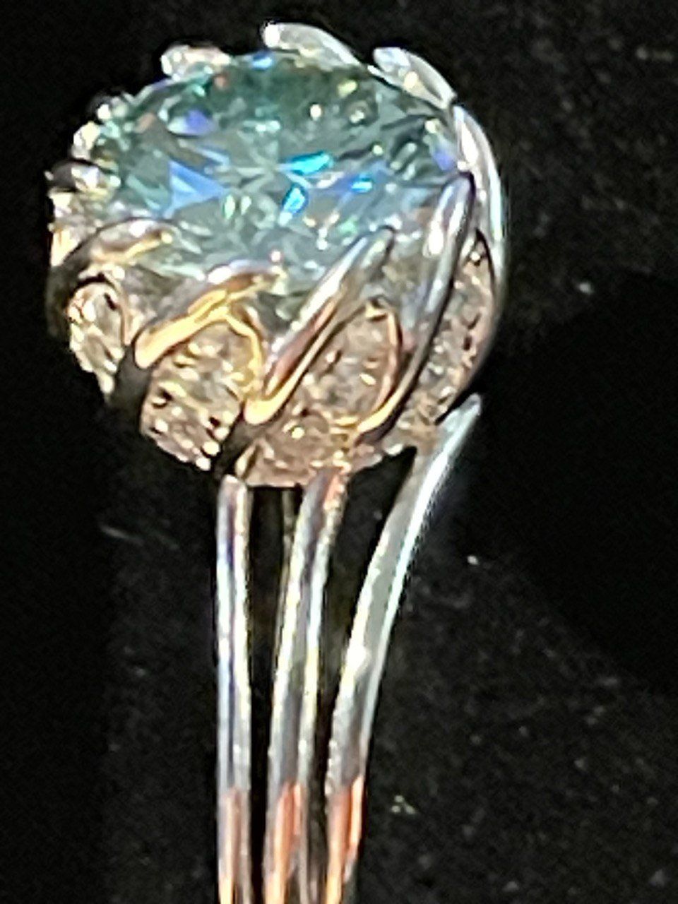 Anelli: Bague en argent 925 Diamant Lab blue 2 ct. – Usato da Genève venduto da TradeCH 6