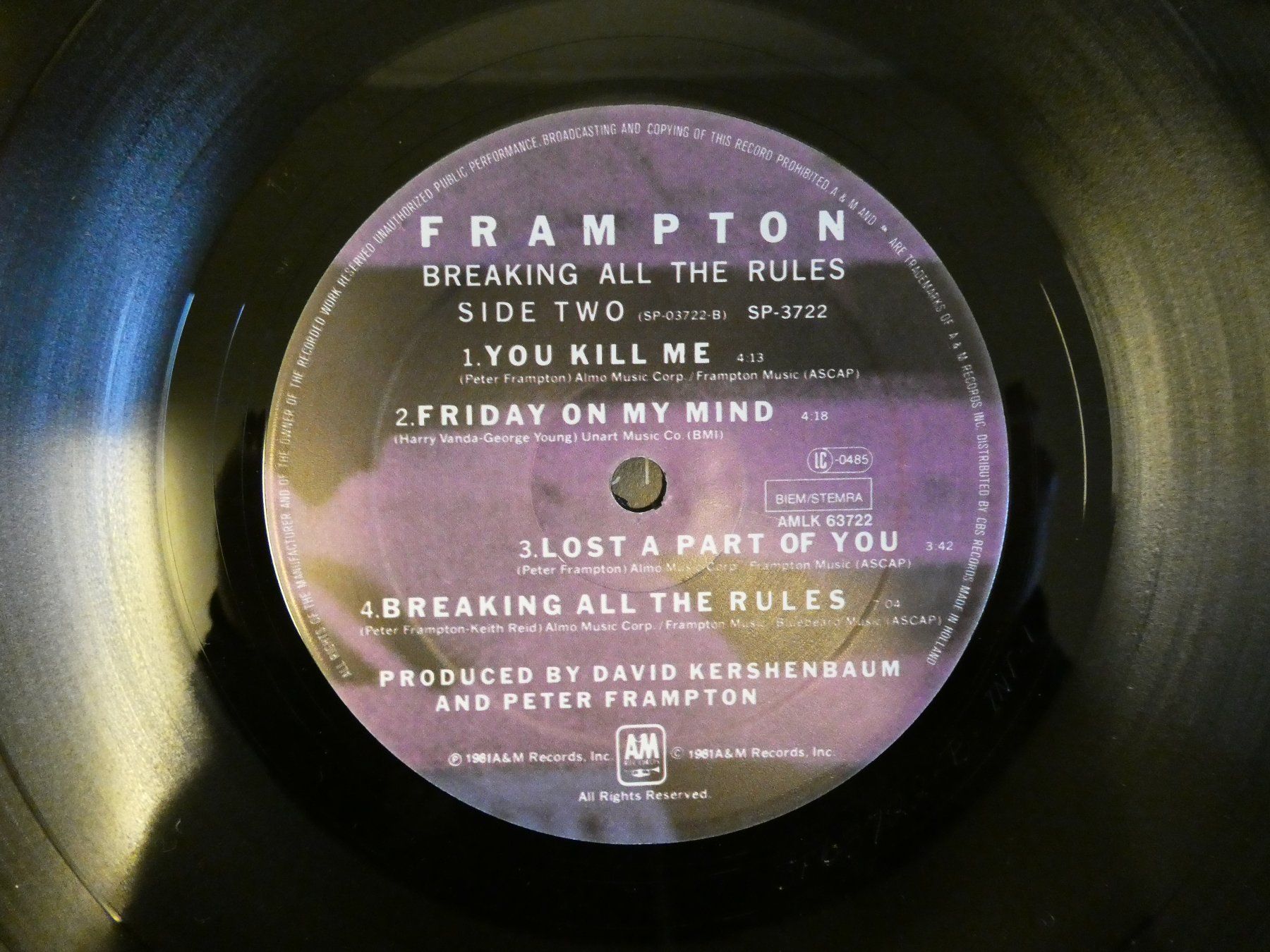 Vinyles: LP "Frampton - Breaking All The Rules" (VG+) – D'occasion à Münchenstein par tsp01 5