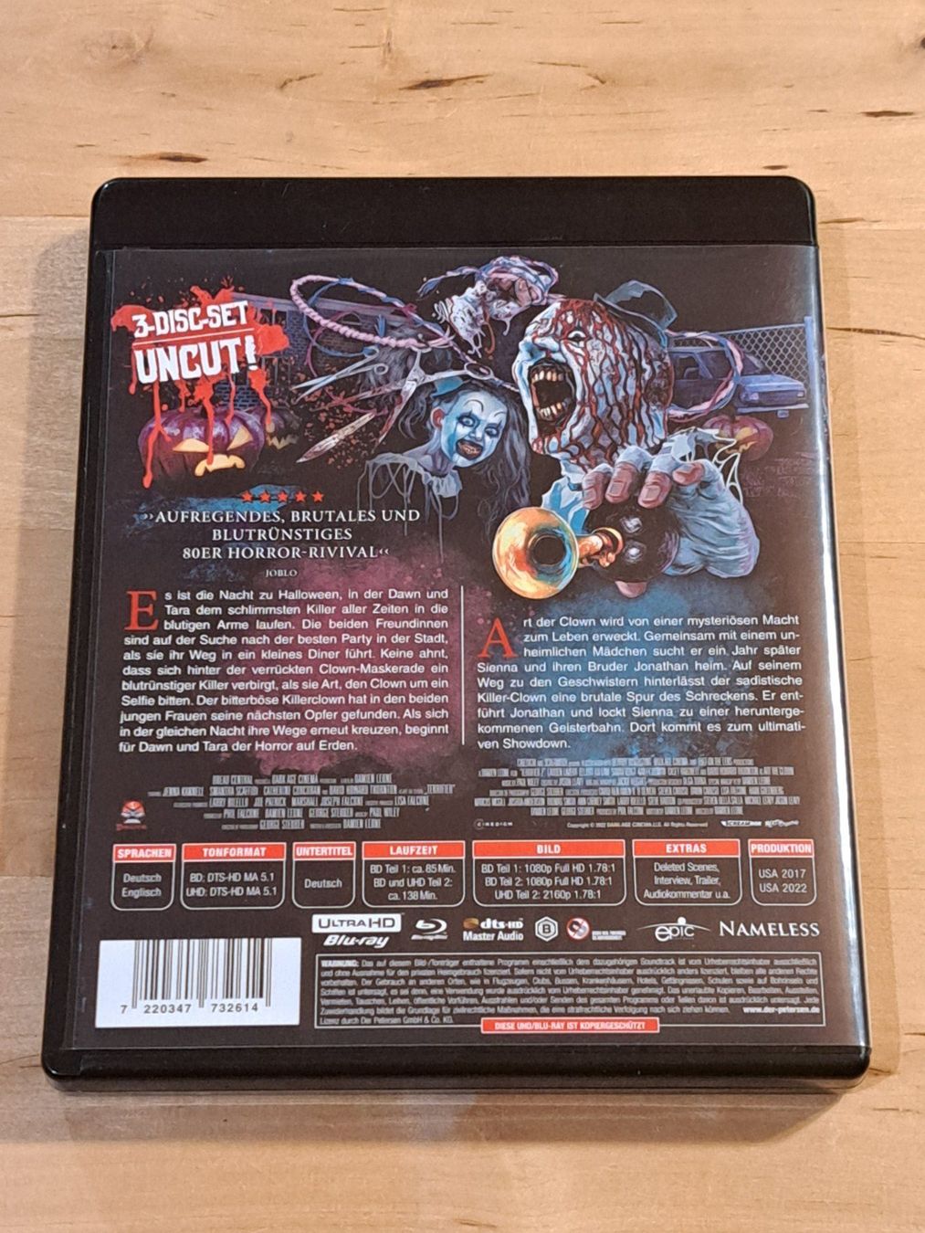 Tutti i DVDs: 4K Ultra HD TERRIFIER 1 und 2, Boxset mit 3 Discs – Nuovo (secondo la descrizione) da Unterseen venduto da Kanica 1