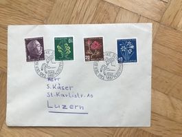 1948, Ganzer Satz PJ 125-128 auf Couvert