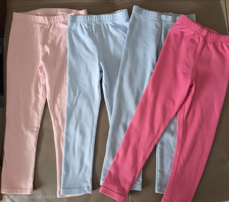 Kinder Leggings 4er Set Rosa Hellblau Grösse 116-134