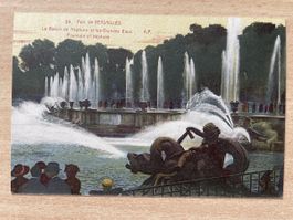 Antike Postkarte Versailles Brunnen Neptun um 1900 ungelauf.