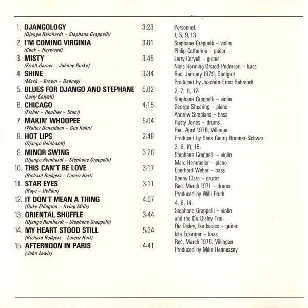 CD: Stephane Grappelli – Stephane Grappelli - Vergriffen! - b – Usato da Brittnau venduto da Zibu 3