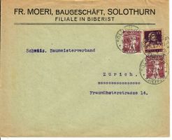 Brief, Fr. Moeri Baugeschäft Solothurn 1921