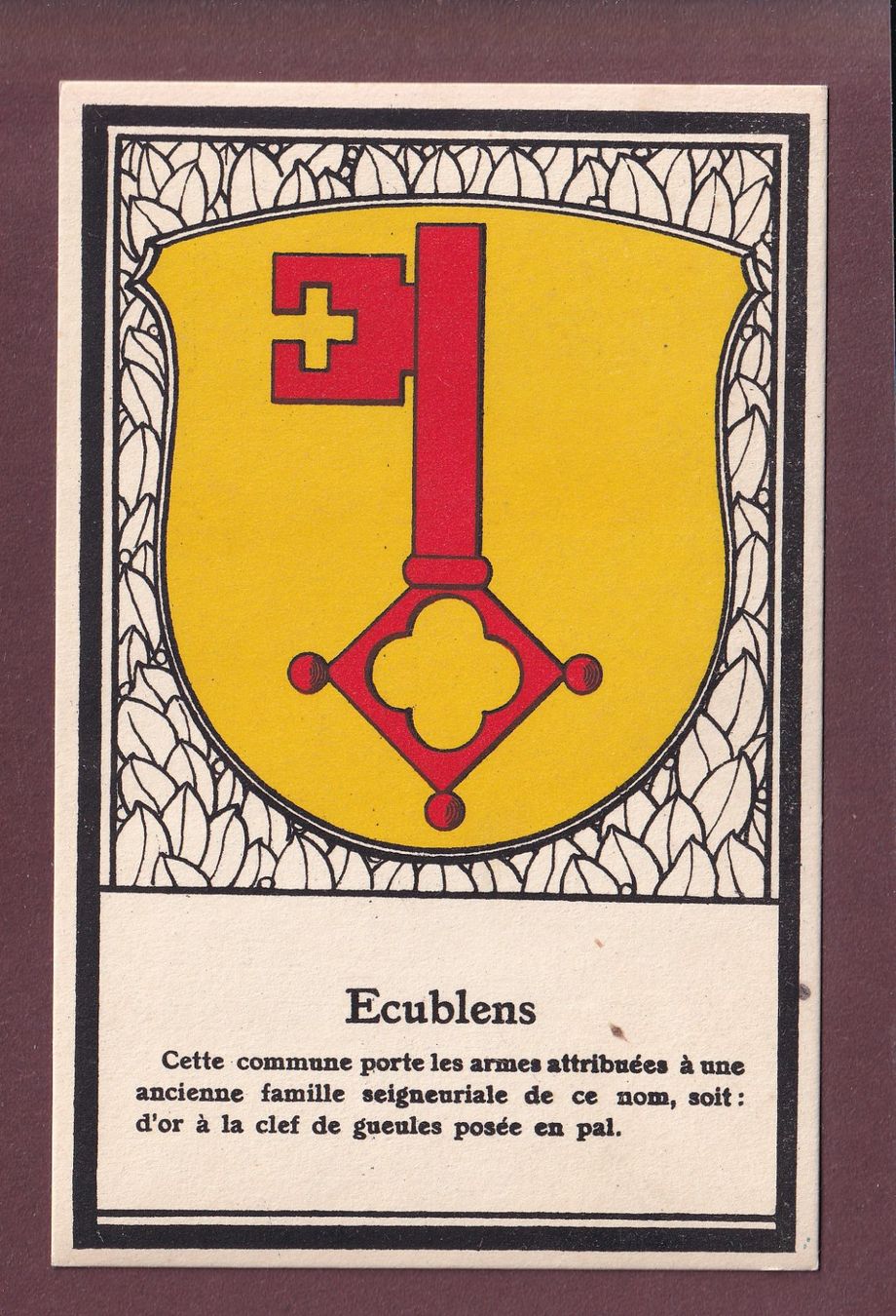 Ansichtskarten: ECUBLENS - Blason – Gebraucht aus Pully von nicecards