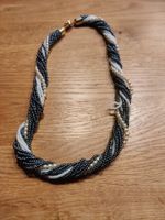 🤩 elegante Perlenkette schwarz, weiss, gold, Vintage Look