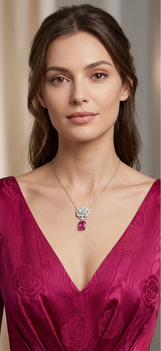 Catenine: Collier Rose Élégance – Nuovo e nell'imballaggio originale da St-Maurice venduto da Sandrinette123
