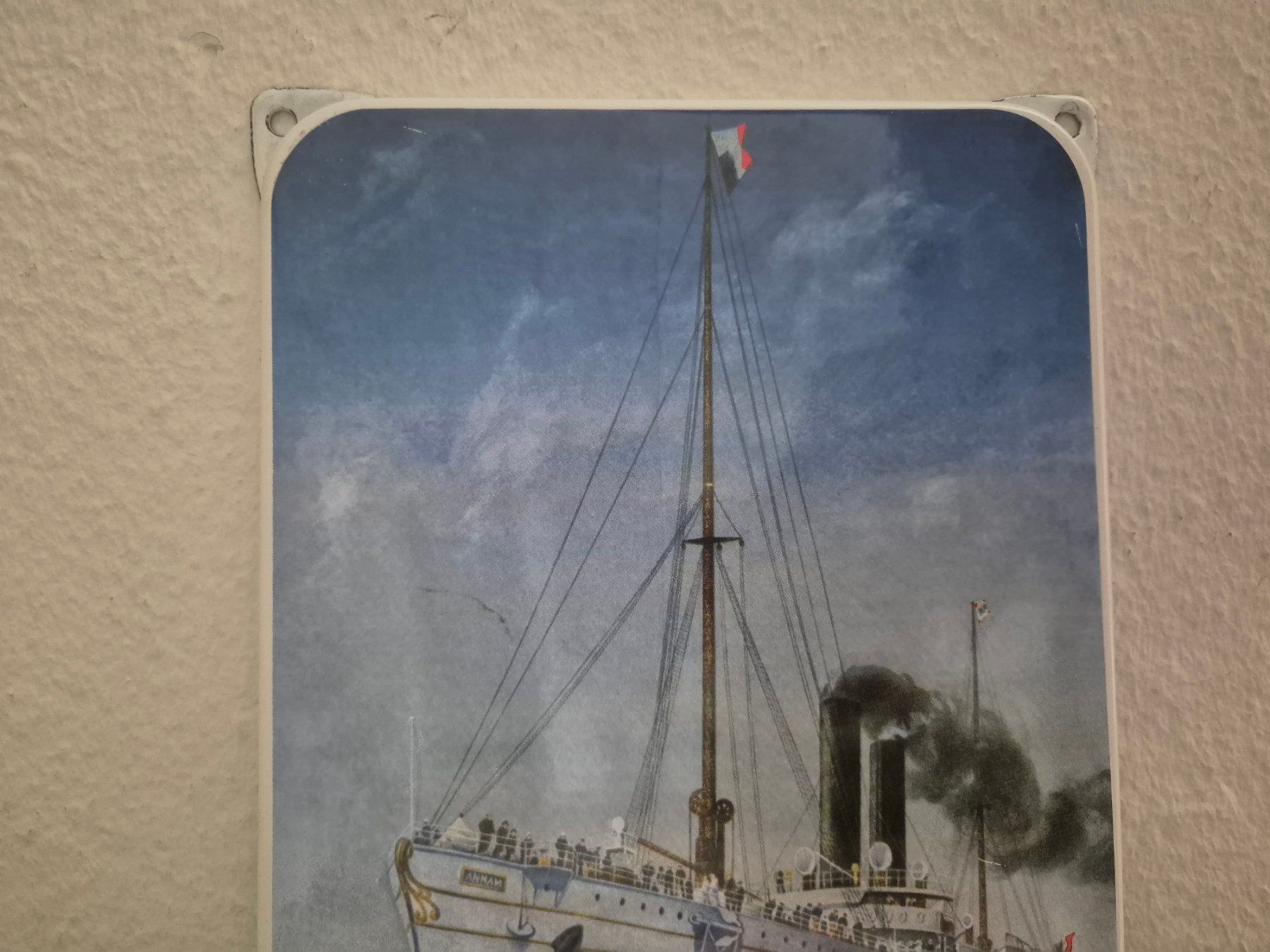 Insegne: Emailschild Post Frankreich Dampfschiff Retro Emaille Schild – Nuovo (secondo la descrizione) da Schaffhausen venduto da pfanis09 1