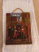 Vintage Wachsbild Ständchen  Relief-Wandbild