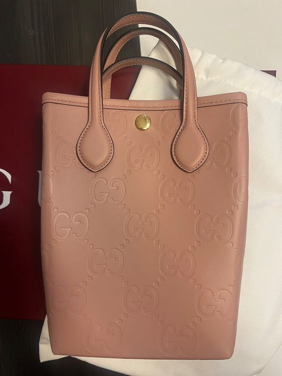 Gucci Borse da donna: Gucci Mini Tote Bag - Gilbert Calf GG / Rosa – Nuovo e nell'imballaggio originale da Oensingen venduto da TheBaggyClub 1